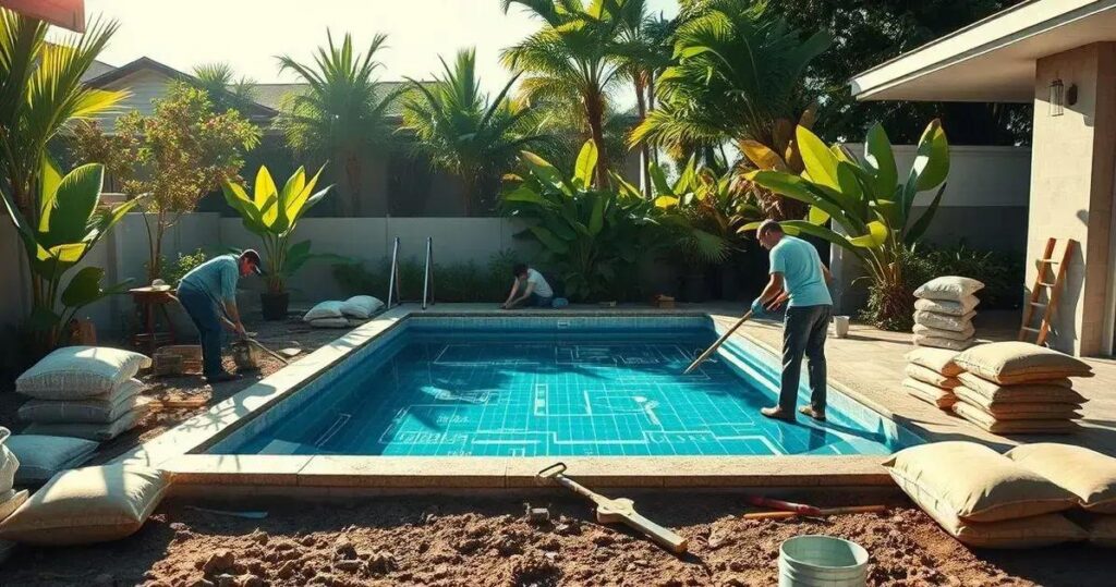 como instalar piscina de fibra
